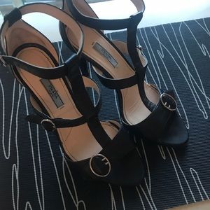 Prada Milano Black Leather 4" Heels 39